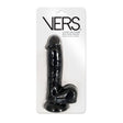 VERS Liquid Silicone Suction Dildo - Black 20 cm Dong with Internal Steel Balls - Naughty by Nature Adult Store