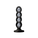 VERS Liquid Silicone Suction Plug - Black 16.5 cm Butt Plug with Internal Steel Balls - Naughty by Nature Adult Store