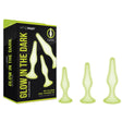 WhipSmart Glow In The Dark 3pc Anal Training Kit - Glow In Dark Butt Plugs - Set of 3 Sizes - Naughty by Nature Adult Store