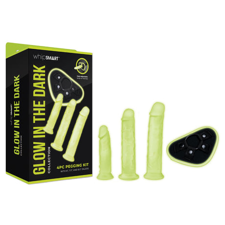 WhipSmart Glow In The Dark 4pc Pegging Kit - Glow In Dark Strap-On Kit - Naughty by Nature Adult Store