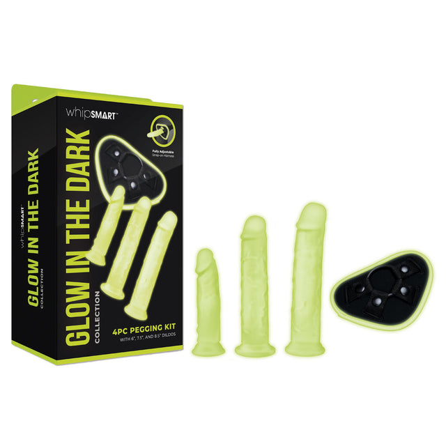 WhipSmart Glow In The Dark 4pc Pegging Kit - Glow In Dark Strap-On Kit - Naughty by Nature Adult Store