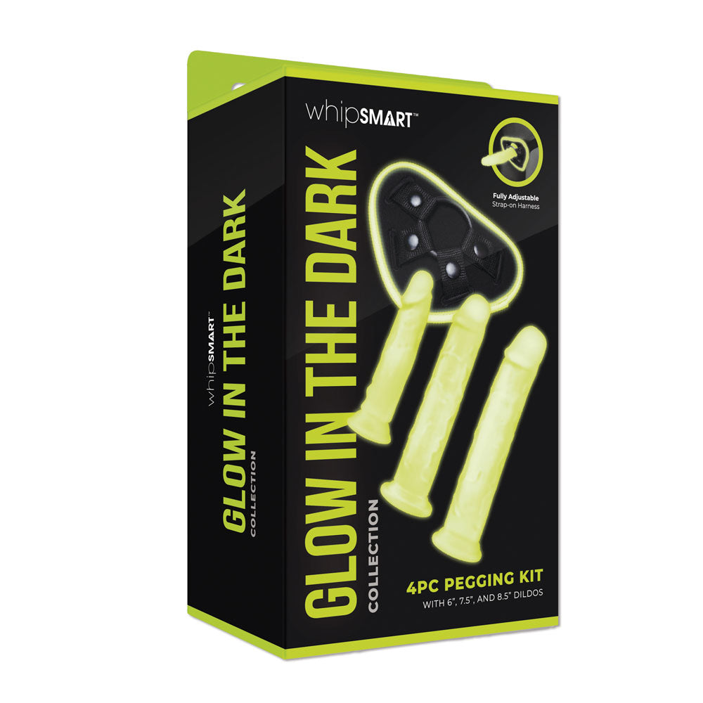 WhipSmart Glow In The Dark 4pc Pegging Kit - Glow In Dark Strap-On Kit - Naughty by Nature Adult Store