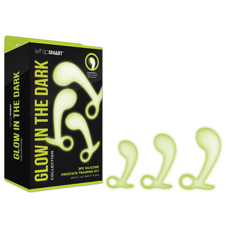 WhipSmart Glow In The Dark 3pc Prostate Training Kit - Glow In Dark Prostate Massagers - Set of 3 Sizes - Naughty by Nature Adult Store