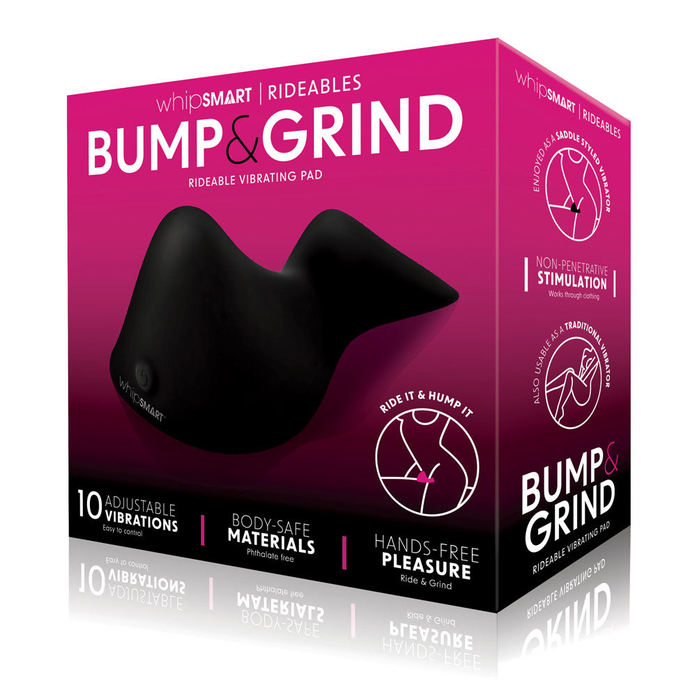 WhipSmart Bump & Grind - Black Rechargeable Rideable Vibrating Pad - Naughty by Nature Adult Store