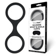 WhipSmart Silicone Wrist & Ankle Cuffs - Black - Black Restraints with Bonus Eye Mask - Naughty by Nature Adult Store