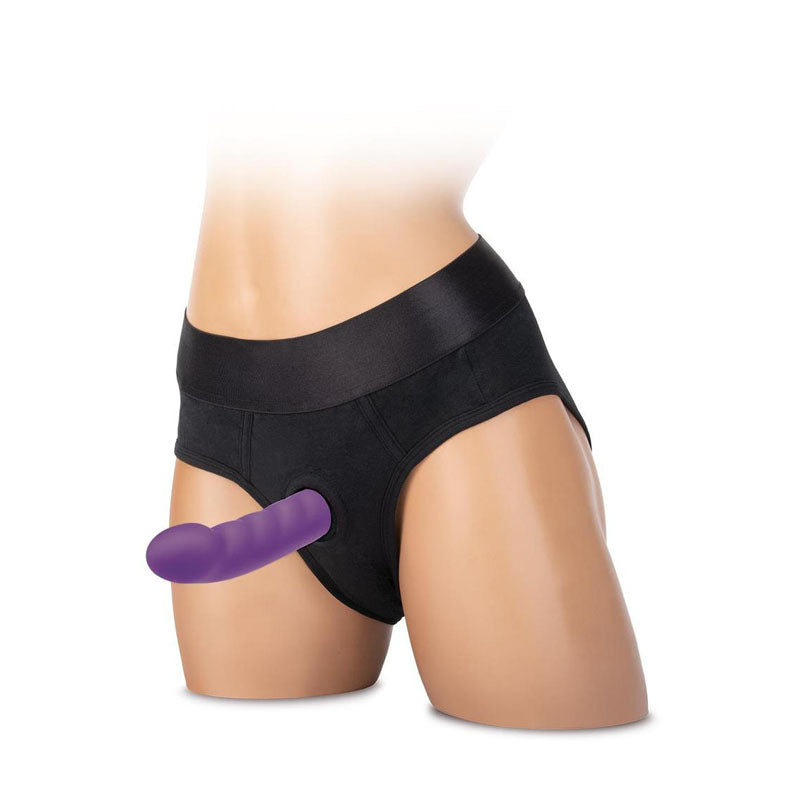 WhipSmart 6'' Ripple Rechargeable & Remote Controlled Vibrating Dildo - Purple 15.2 cm USB Rechargeable Dildo with Wireless Remote - Naughty by Nature Adult Store