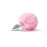 WhipSmart Furry Tales Pink Bunny Tail - Metal 6.3 cm Butt Plug with Pink Bunny Tail - Naughty by Nature Adult Store