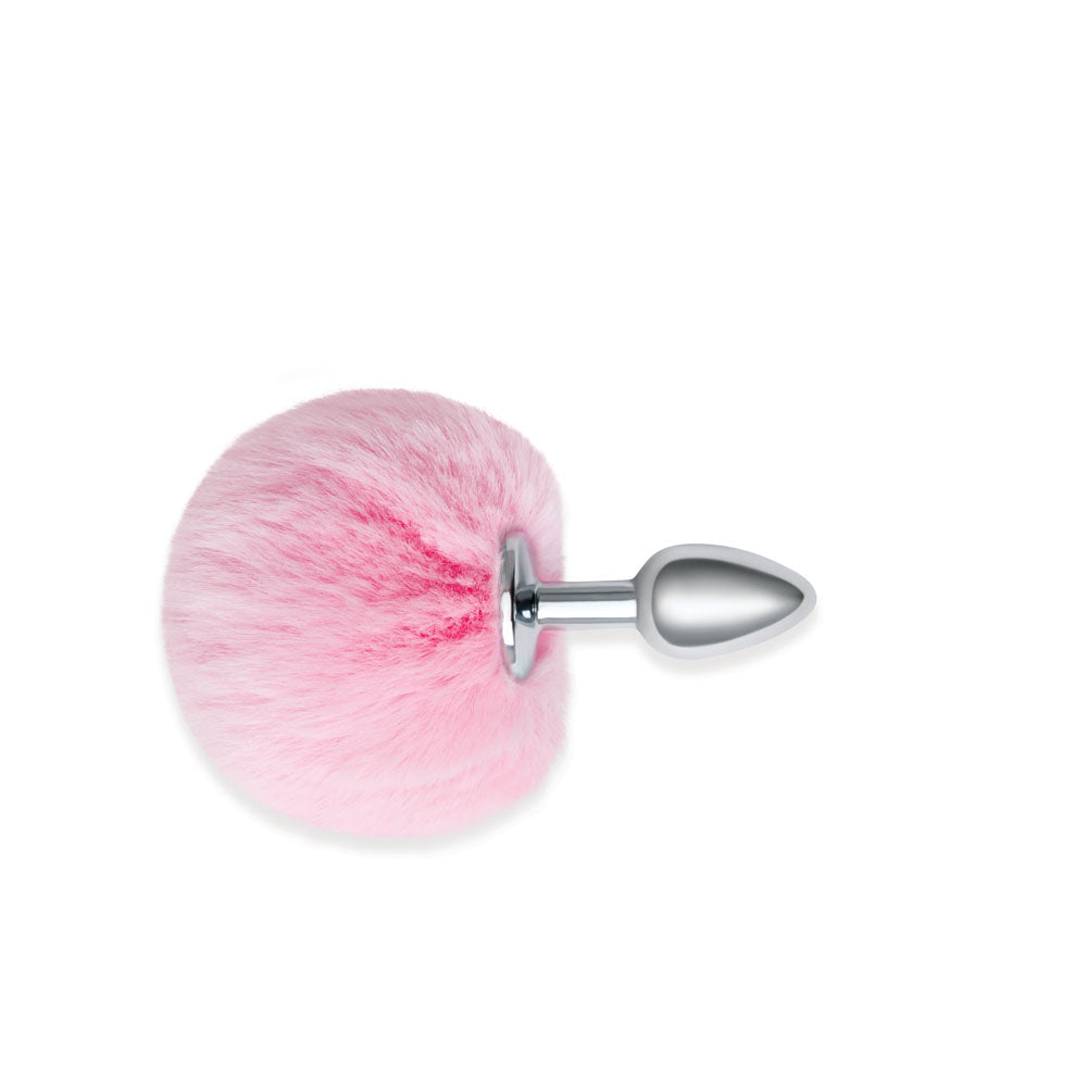 WhipSmart Furry Tales Pink Bunny Tail - Metal 6.3 cm Butt Plug with Pink Bunny Tail - Naughty by Nature Adult Store