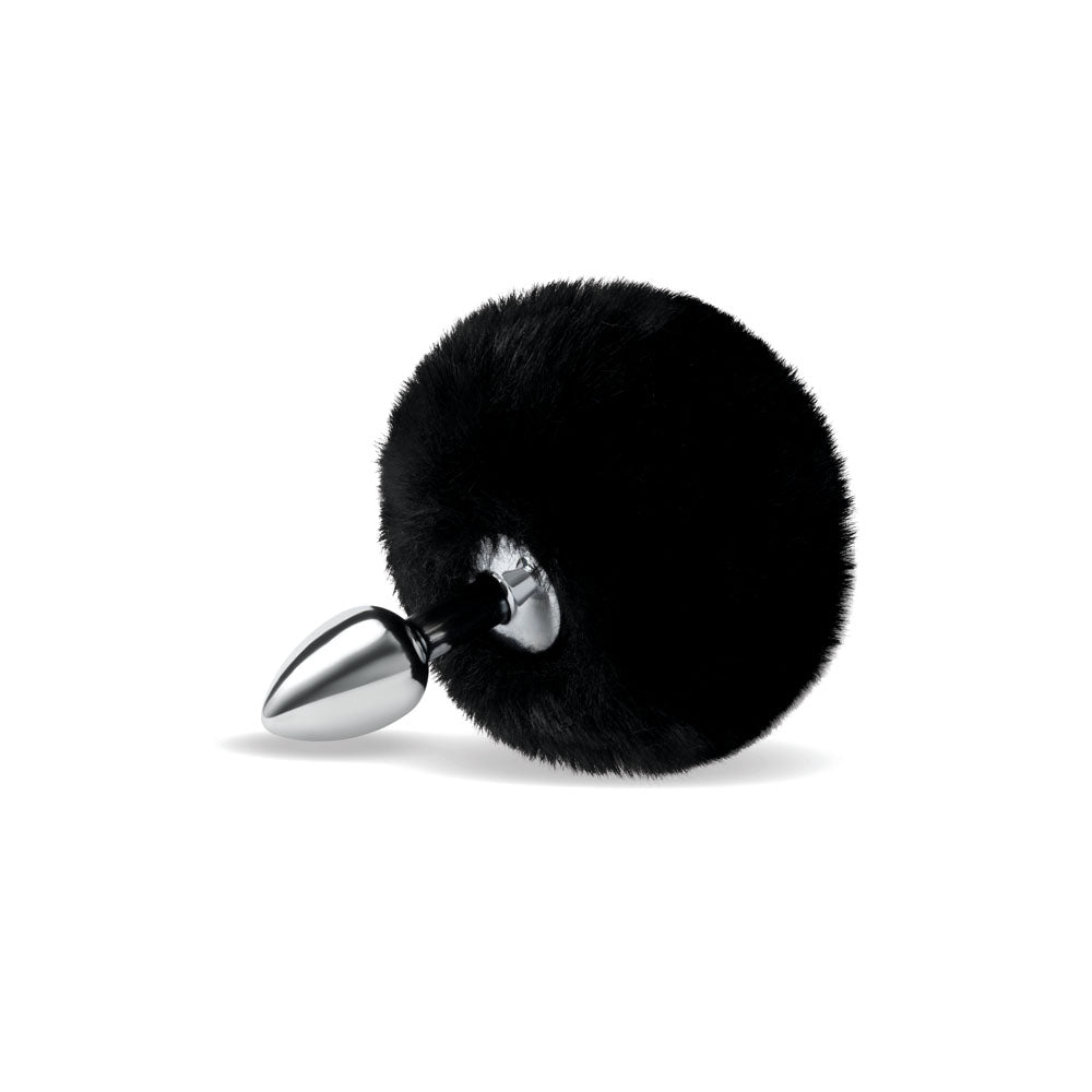 WhipSmart Furry Tales Black Bunny Tail - Metal 6.3 cm Butt Plug with Black Bunny Tail - Naughty by Nature Adult Store