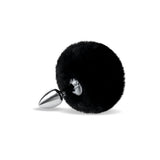 WhipSmart Furry Tales Black Bunny Tail - Metal 6.3 cm Butt Plug with Black Bunny Tail - Naughty by Nature Adult Store