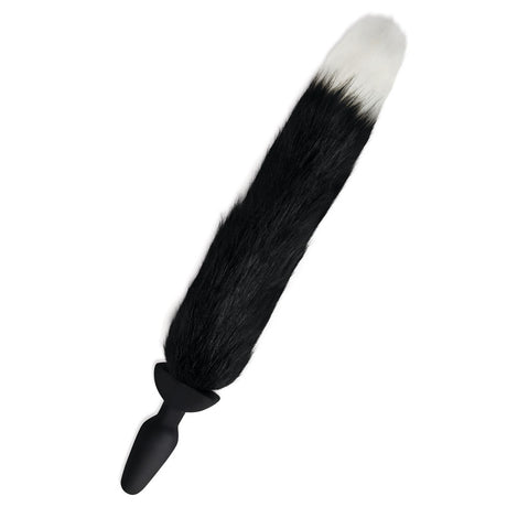 WhipSmart Furry Tales Silicone Foxtail Rechargeable Butt Plug - Black 9.5 cm Vibrating Butt Plug with Black Fox Tail & Remote Control - Naughty by Nature Adult Store