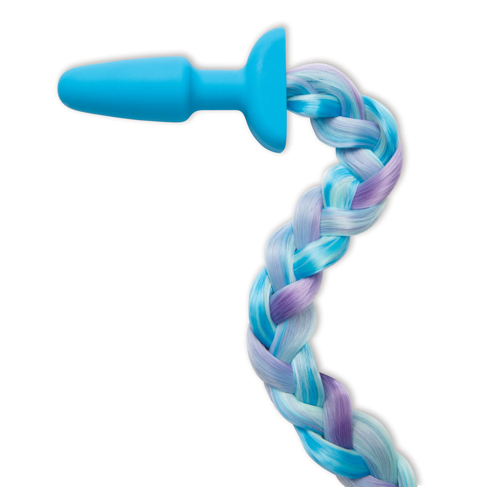 WhipSmart Furry Tales Silicone Unicorn Butt Plug - Blue 8.9 cm Butt Plug with Unicorn Tail - Naughty by Nature Adult Store