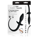 WhipSmart Furry Tales 3'' Silicone Doggy Tail Butt Plug - Black 7.6 cm Butt Plug with Doggy Tail - Naughty by Nature Adult Store