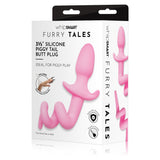 WhipSmart Furry Tales 3.5 Inch Silicone Piggy Tail Butt Plug - Pink 8.9 cm Butt Plug with Pig Tail - Naughty by Nature Adult Store