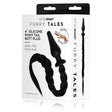WhipSmart Furry Tales 4 Inch Silicone Pony Tail Butt Plug - Black 10.1 cm Butt Plug with Black Pony Tail - Naughty by Nature Adult Store