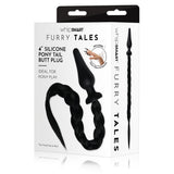 WhipSmart Furry Tales 4 Inch Silicone Pony Tail Butt Plug - Black 10.1 cm Butt Plug with Black Pony Tail - Naughty by Nature Adult Store