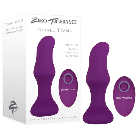 Zero Tolerance Tunnel Teaser - Purple 13.9 cm USB Rechargeable Butt Plug with Wireless Remote - Naughty by Nature Adult Store