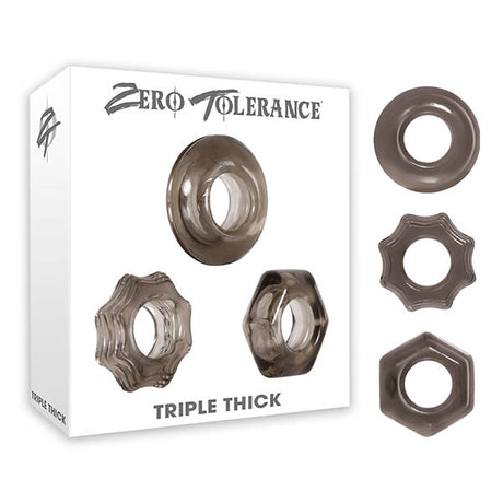 Zero Tolerance Triple Thick - Smoke Cock Rings - Set of 3 - Naughty by Nature Adult Store