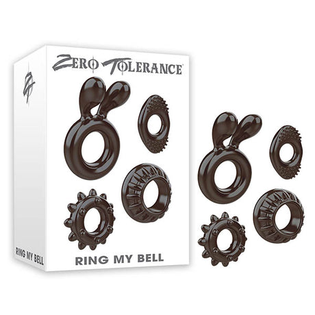 Zero Tolerance Ring My Bell - Black Cock Rings - Set of 4 - Naughty by Nature Adult Store