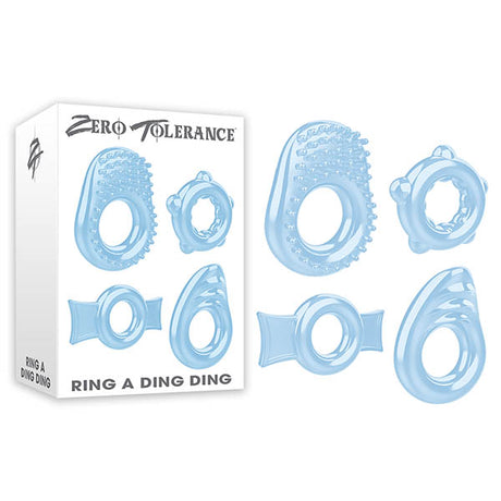 Zero Tolerance Ring A Ding Ding - Clear Cock Rings - Set of 4 - Naughty by Nature Adult Store