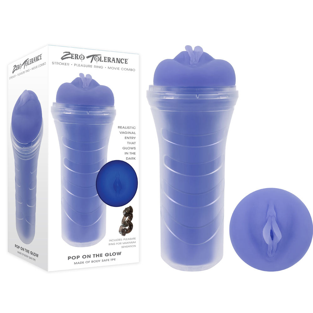 Zero Tolerance POP ON THE GLOW - Glow in Dark Vagina Stroker - Naughty by Nature Adult Store