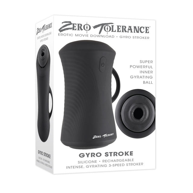 Zero Tolerance GYRO STROKE - Black USB Rechargeable Powered Masturbator - Naughty by Nature Adult Store
