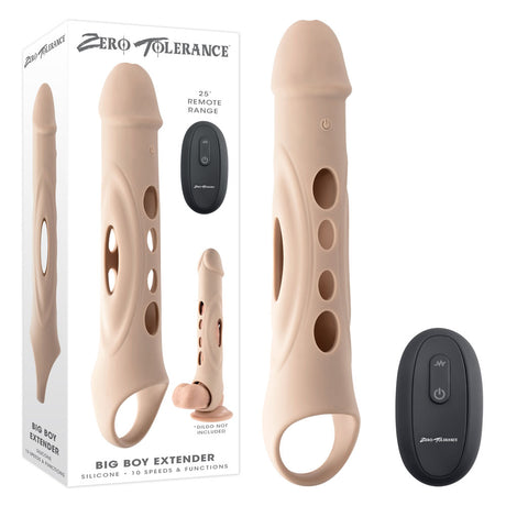 Zero Tolerance BIG BOY EXTENDER - Light - Flesh USB Rechargeable Vibrating Penis Extension Sleeve - Naughty by Nature Adult Store