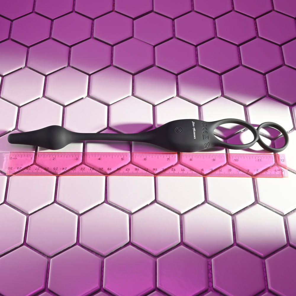 Zero Tolerance PLUG & TUG - Black USB Rechargeable Vibrating Cock Ring with Anal Plug - Naughty by Nature Adult Store