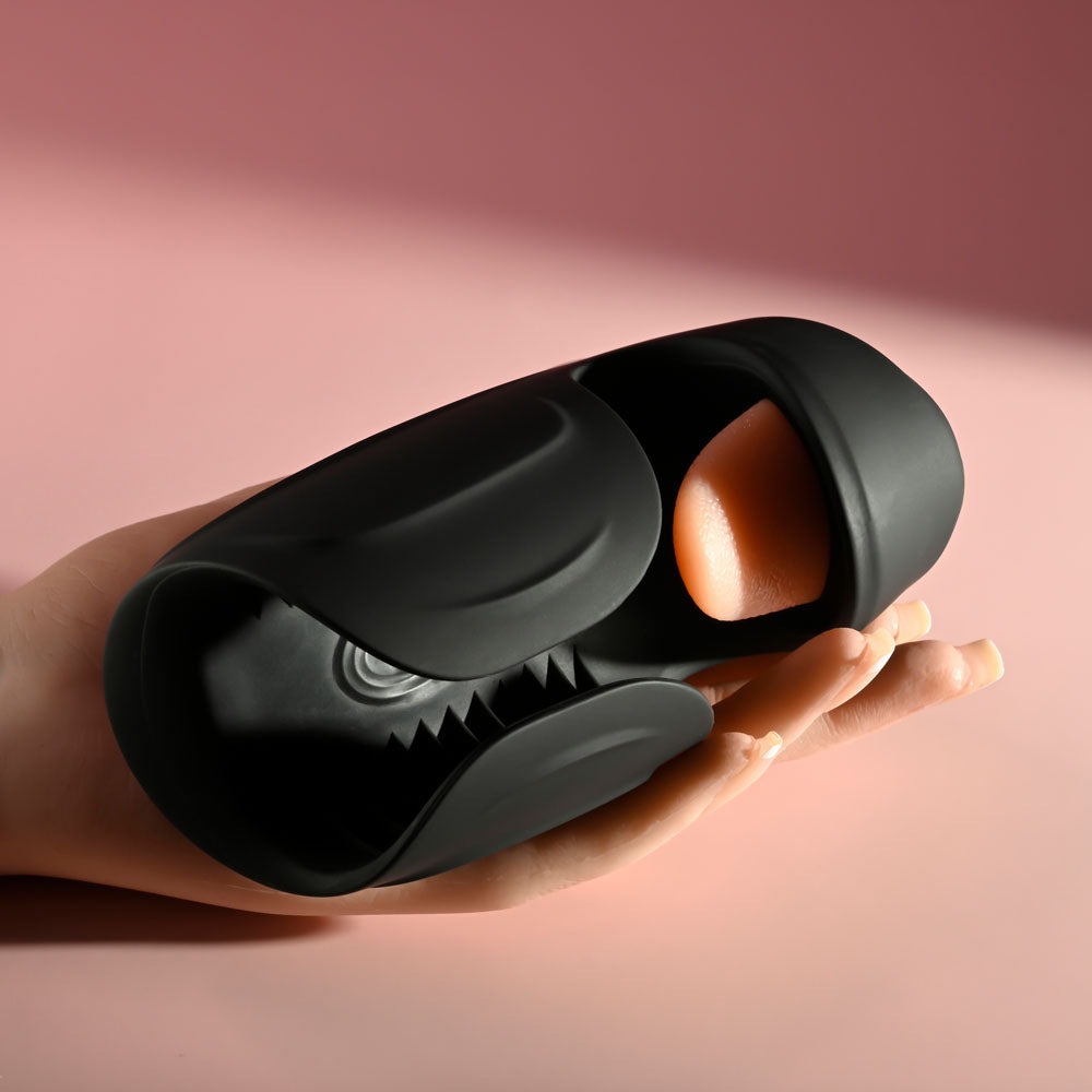 Zero Tolerance LICK THE TIP - Black USB Rechargeable Vibrating & Flicking Masturbator - Naughty by Nature Adult Store