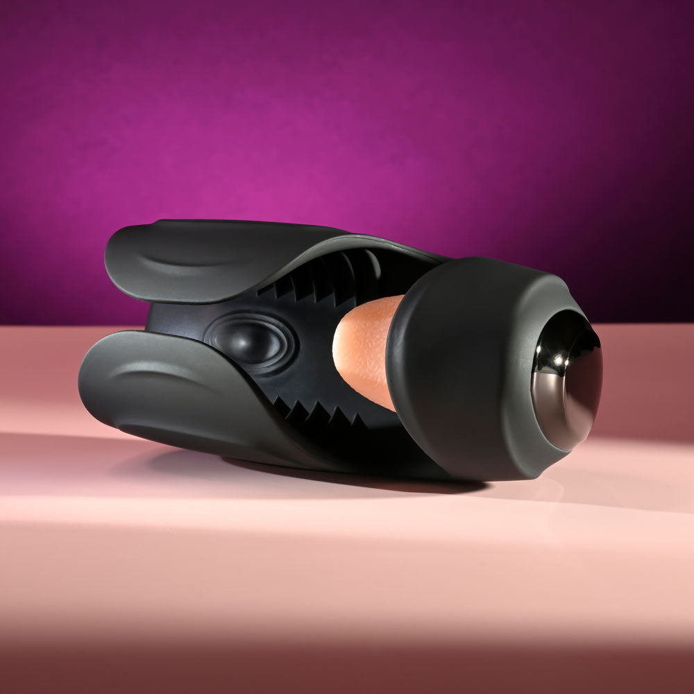 Zero Tolerance LICK THE TIP - Black USB Rechargeable Vibrating & Flicking Masturbator - Naughty by Nature Adult Store