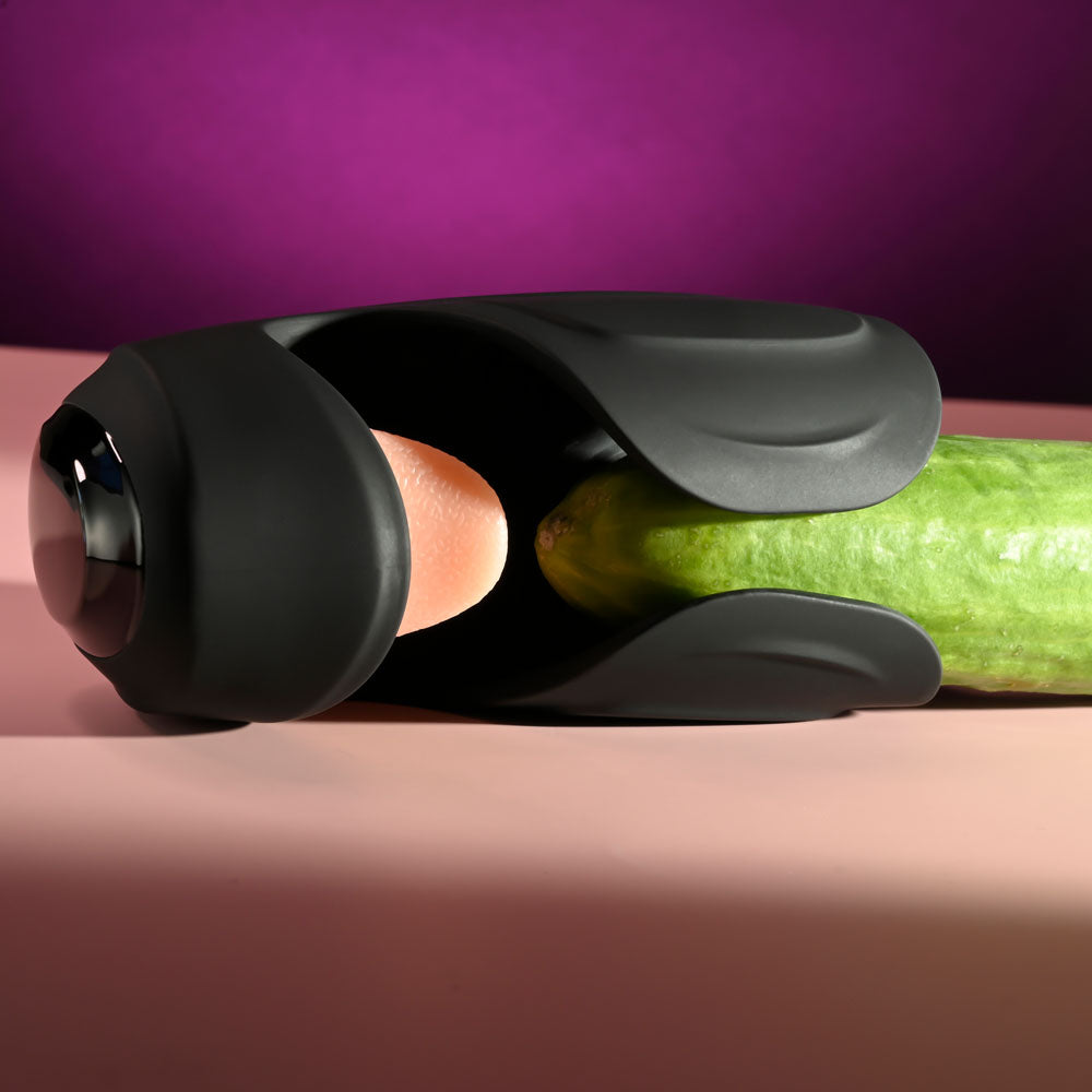 Zero Tolerance LICK THE TIP - Black USB Rechargeable Vibrating & Flicking Masturbator - Naughty by Nature Adult Store