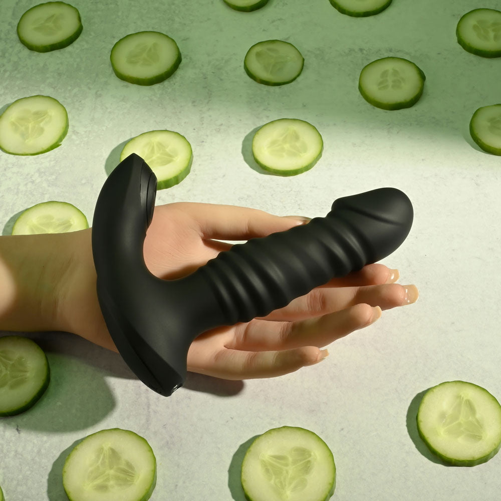 Zero Tolerance STRIKER - Black 16.4 cm USB Rechargeable Thrusting Anal Vibrator with Wireless Remote Control - Naughty by Nature Adult Store