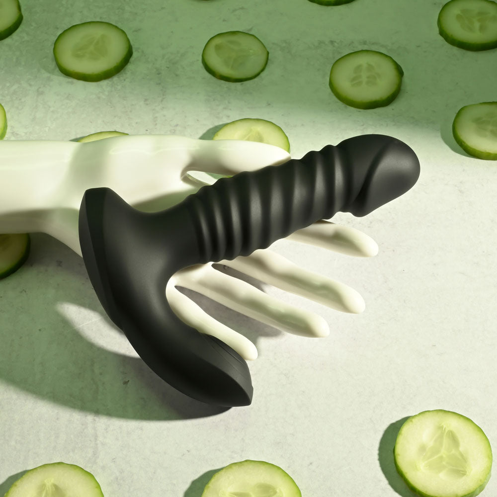 Zero Tolerance STRIKER - Black 16.4 cm USB Rechargeable Thrusting Anal Vibrator with Wireless Remote Control - Naughty by Nature Adult Store