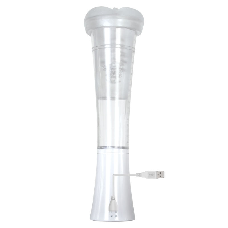 Zero Tolerance Sucking Good - White USB Rechargeable Vibrating Masturbator - Naughty by Nature Adult Store