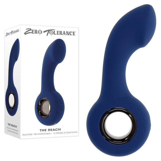 Zero Tolerance THE REACH - Blue 13.8 cm USB Rechargeable Vibrating Anal Plug - Naughty by Nature Adult Store