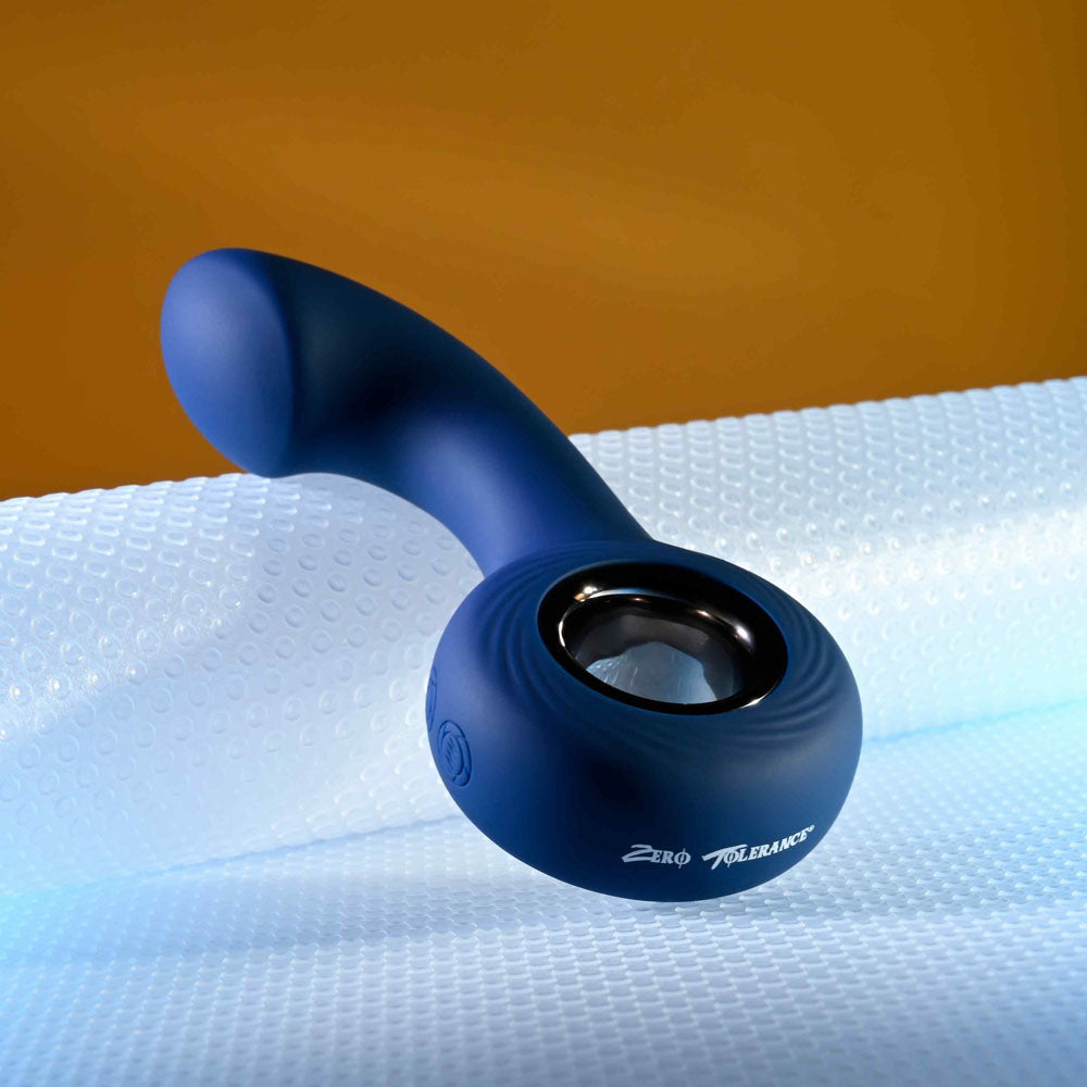 Zero Tolerance THE REACH - Blue 13.8 cm USB Rechargeable Vibrating Anal Plug - Naughty by Nature Adult Store