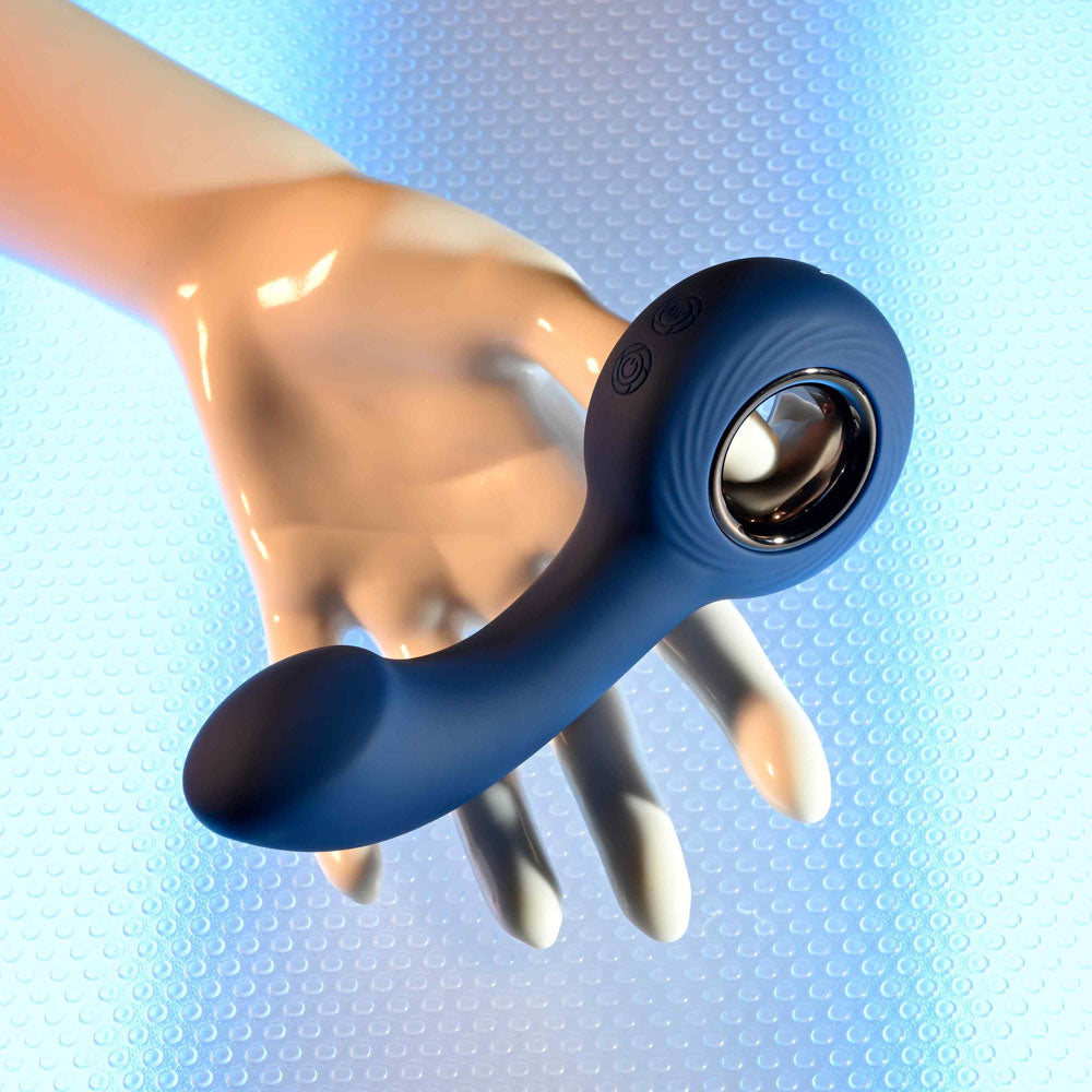Zero Tolerance THE REACH - Blue 13.8 cm USB Rechargeable Vibrating Anal Plug - Naughty by Nature Adult Store
