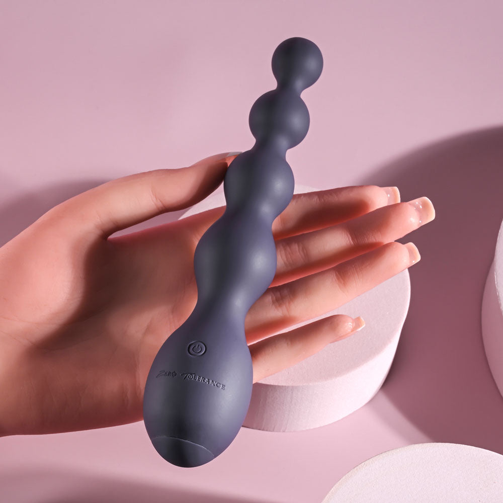 Zero Tolerance RUMPY BUMPY - Purple 17.5 cm USB Rechargeable Vibrating Anal Beads - Naughty by Nature Adult Store