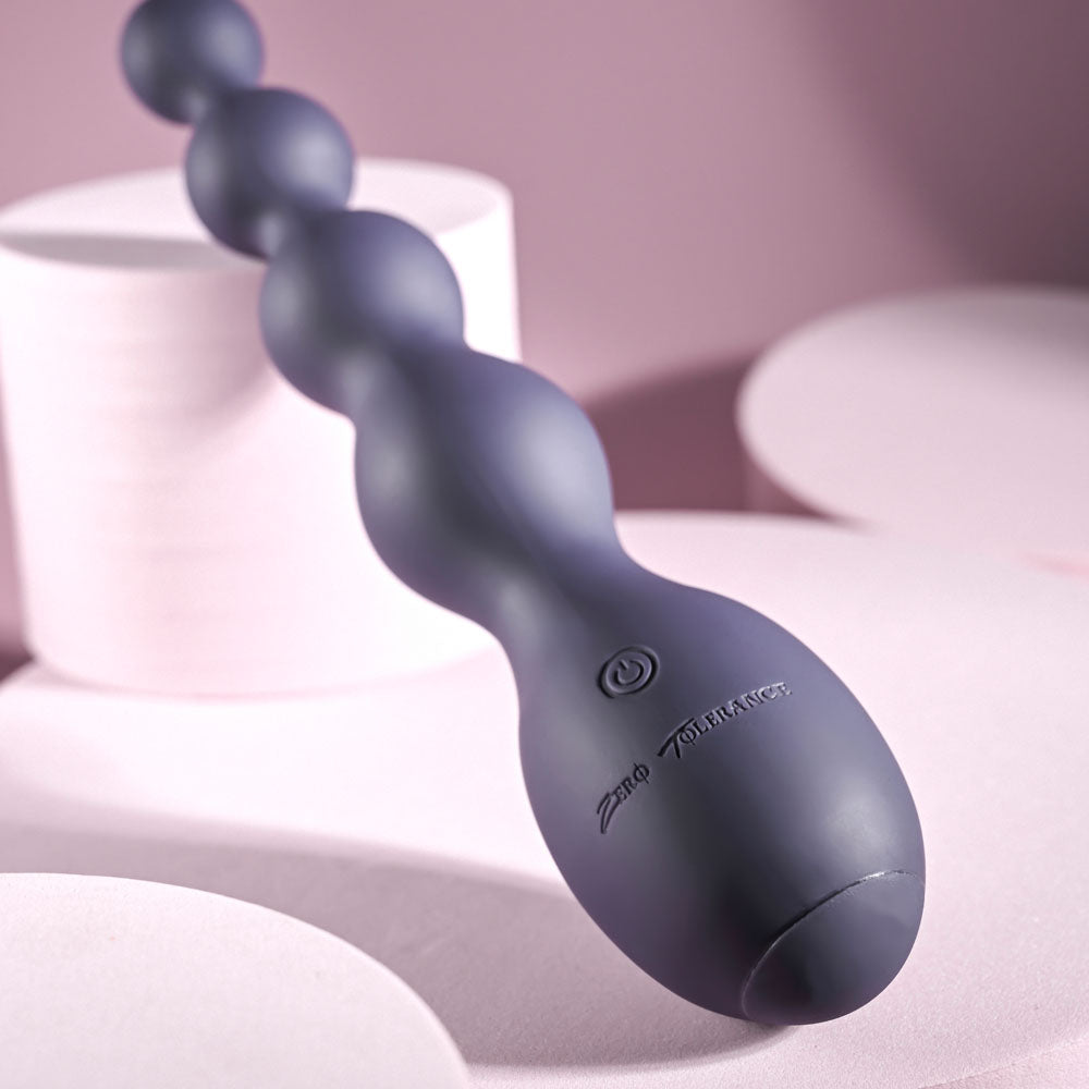 Zero Tolerance RUMPY BUMPY - Purple 17.5 cm USB Rechargeable Vibrating Anal Beads - Naughty by Nature Adult Store