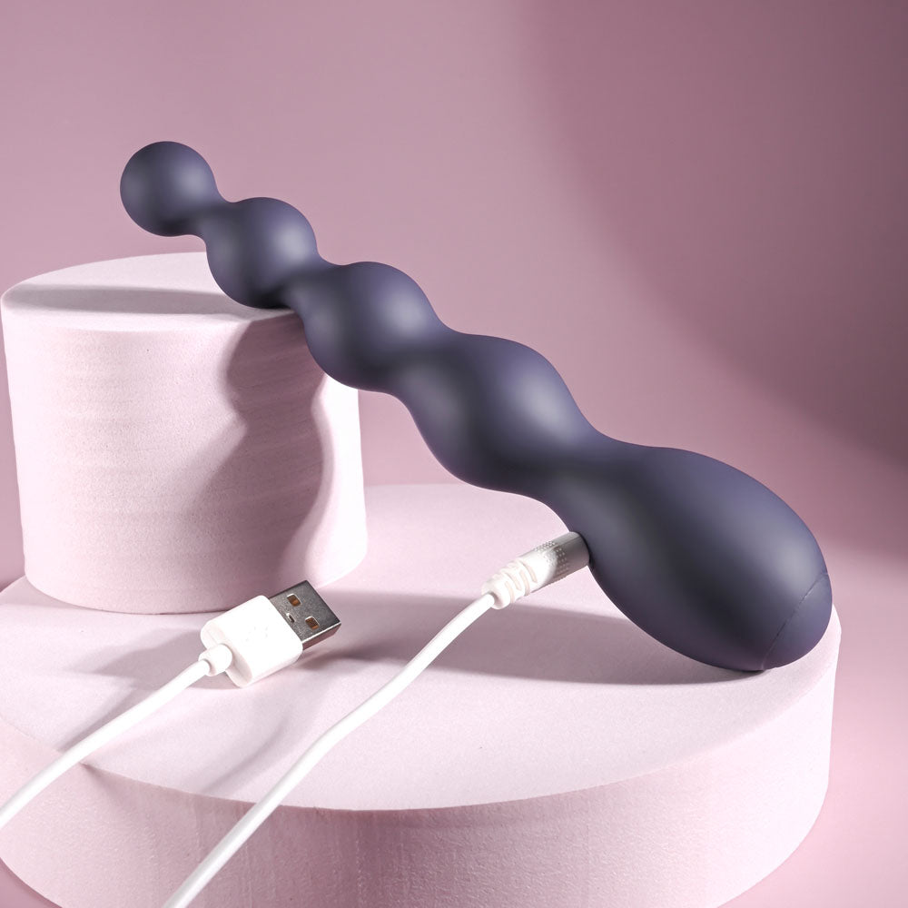 Zero Tolerance RUMPY BUMPY - Purple 17.5 cm USB Rechargeable Vibrating Anal Beads - Naughty by Nature Adult Store