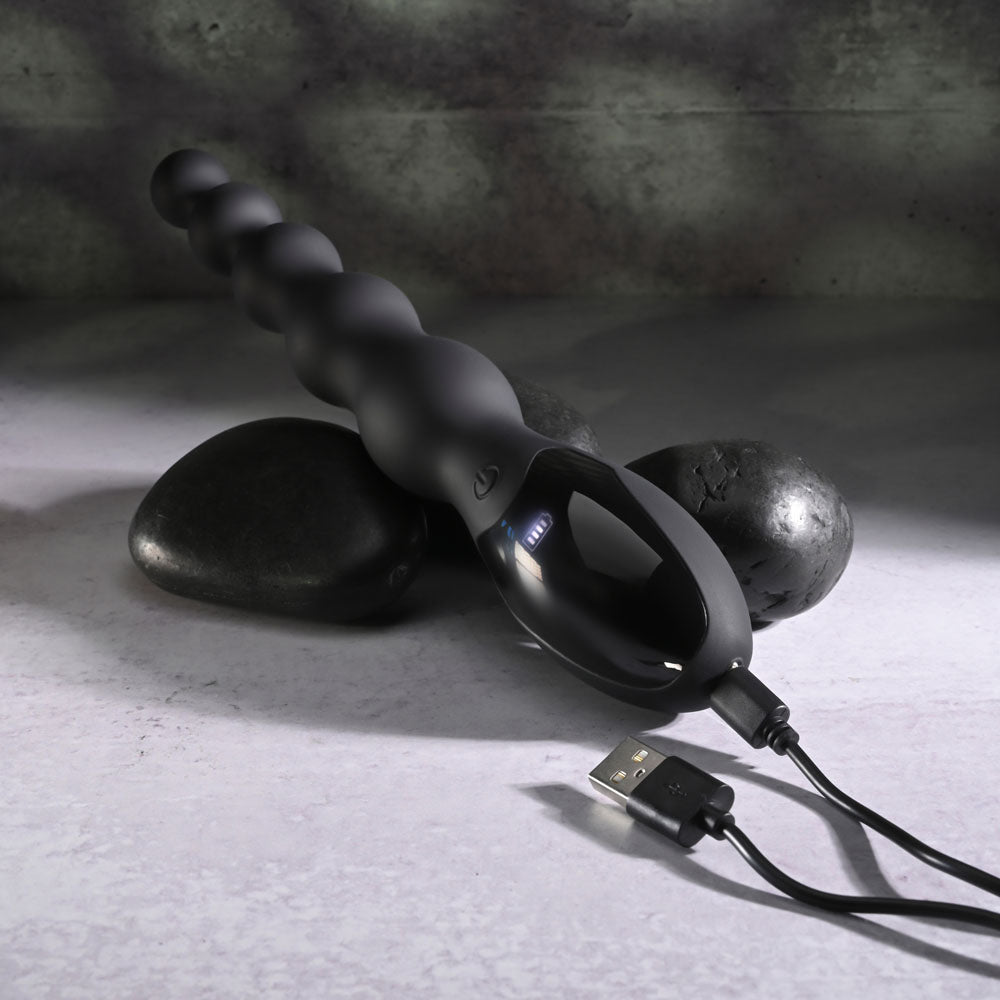 Zero Tolerance BACKDOOR BATON - Black 24 cm USB Rechargeable Vibrating Anal Beads - Naughty by Nature Adult Store