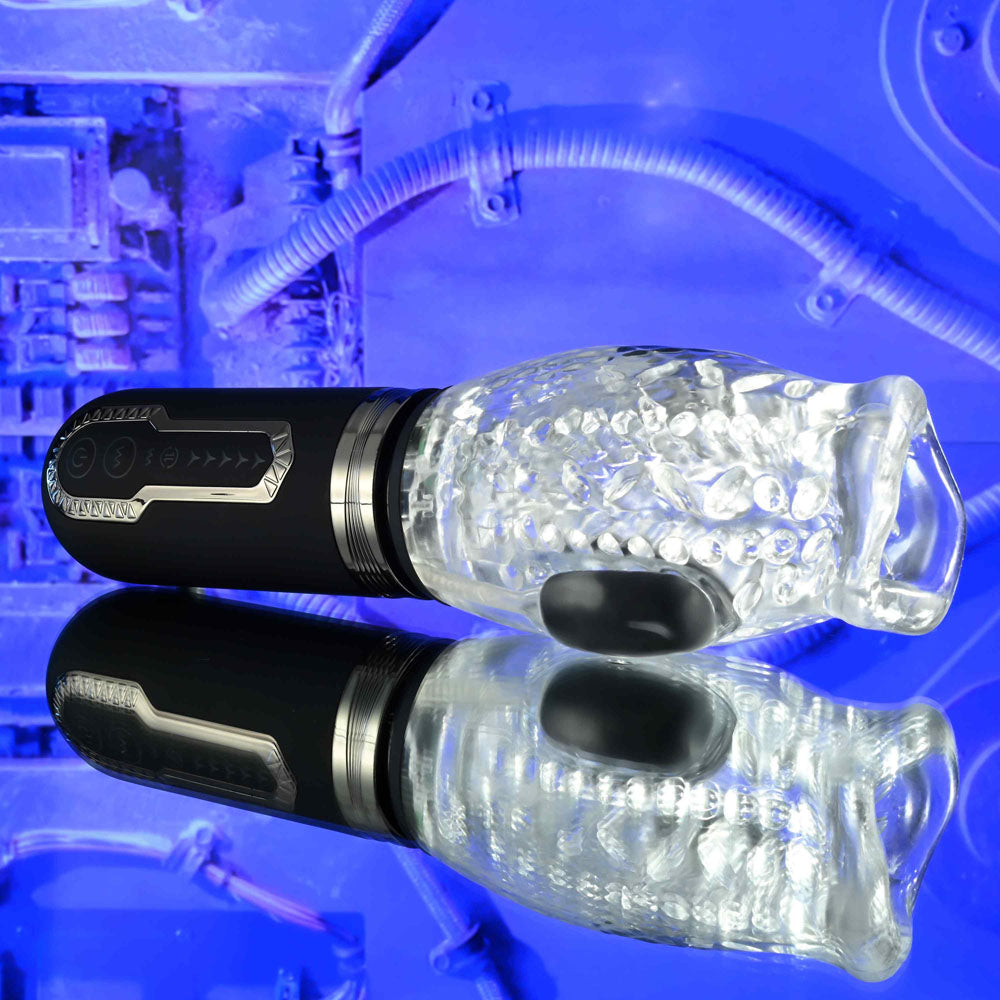 Zero Tolerance THRILL RIDE - Clear USB Rechargeable Thrusting, Rotating & Vibrating Stroker - Naughty by Nature Adult Store