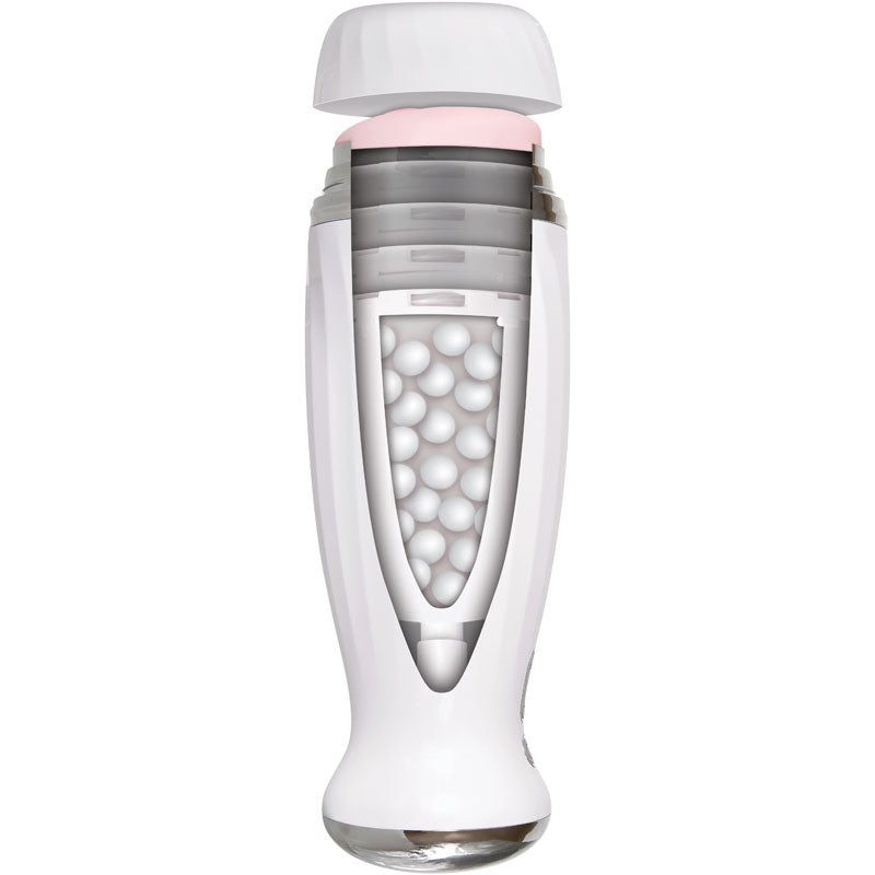 Zero Tolerance The Thrusting Stroker - White USB Rechargeable Thrusting Masturbator - Naughty by Nature Adult Store