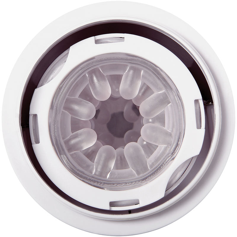 Zero Tolerance The Thrusting Stroker - White USB Rechargeable Thrusting Masturbator - Naughty by Nature Adult Store