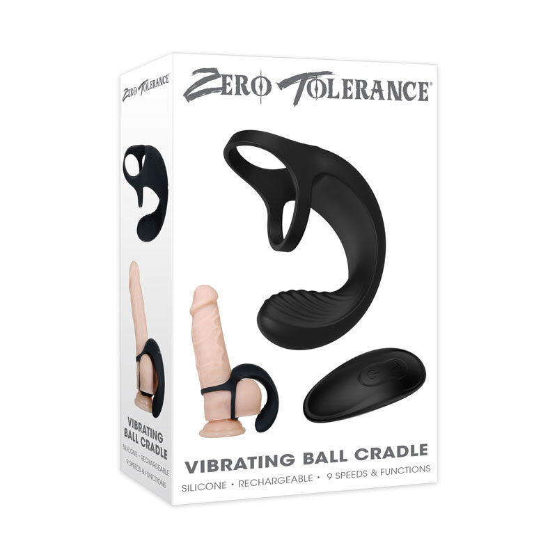 Zero Tolerance Vibrating Ball Cradle - Black USB Rechargeable Vibrating Cock Ring - Naughty by Nature Adult Store