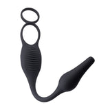 Zero Tolerance PLUG & TUG - Black USB Rechargeable Vibrating Cock Ring with Anal Plug - Naughty by Nature Adult Store