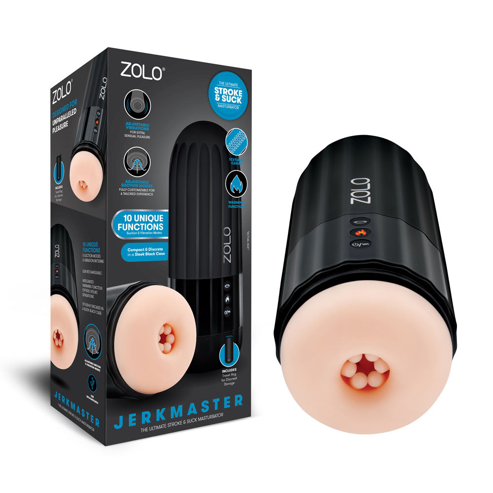 Zolo Jerkmaster - USB Rechargeable Stroking & Sucking Masturbator - Naughty by Nature Adult Store