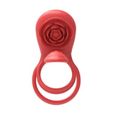 Adam And Eve Rose Vibrating Double Cock Ring For Couples - COCK RINGS
