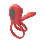 Adam And Eve Rose Vibrating Double Cock Ring For Couples - COCK RINGS