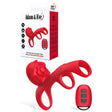 Adam And Eve Vibrating Rose Couples Cage Red USB Rechargeable Wireless Remote - COCK RINGS